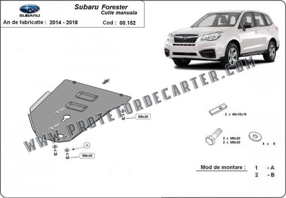 Protetor de caixa de velocidades manual de aço Subaru Forester 4