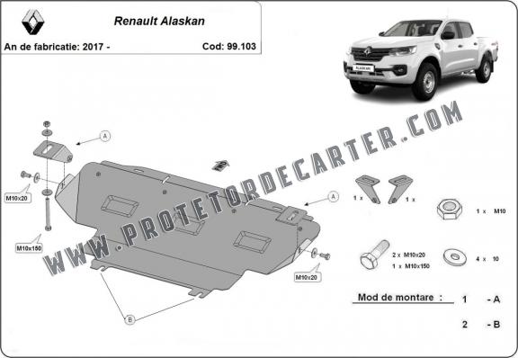 Protetor de aço para radiador Renault Alaskan