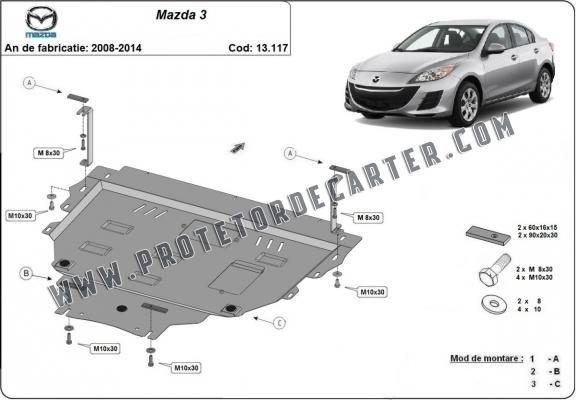 Protetor de Carter de aço Mazda 3