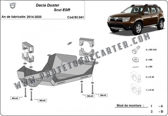 Protetor de aço para Válvula EGR Dacia Duster