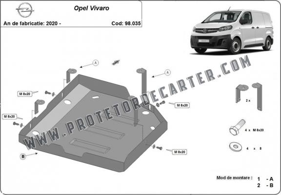 Protetor de aço tanque AdBlue Opel Vivaro C 