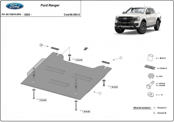 Protetor  para caixa de transferência Ford Ranger