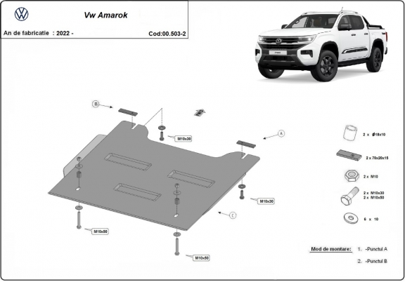 Protetor  para caixa de transferência Volkswagen Amarok 2 