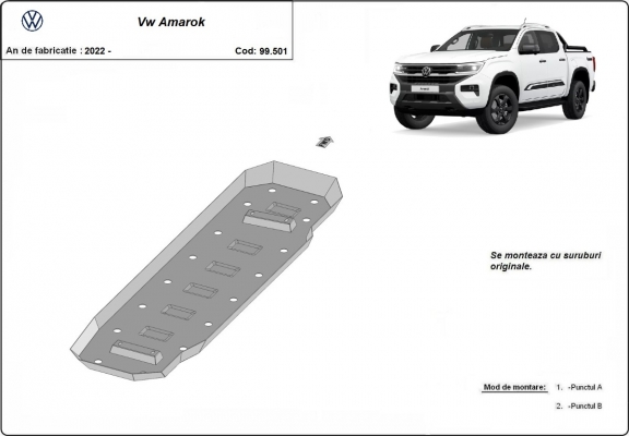 Protetor de aço para o tanque de combustível Volkswagen Amarok 2 