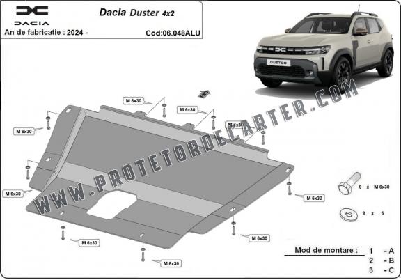 Protetor de Carter de alumínio Dacia Duster - 4x2 +4x4
