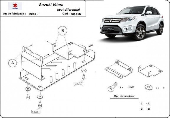 Protetor diferencial de alumínio Suzuki Vitara