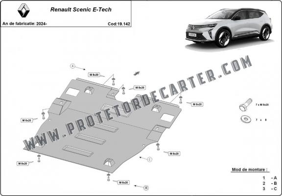 Protetor de Carter de aço Renault Scenic E-Tech