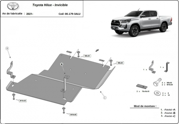 Protetor diferencial de alumínio Toyota Hilux Invincible