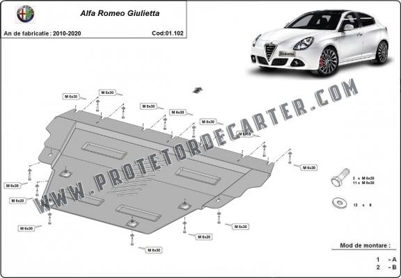 Protetor de Carter de aço Alfa Romeo Giulietta