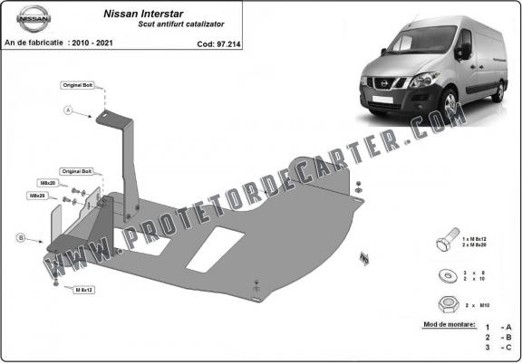 Protetor de conversor catalítico/cat lock Nissan Interstar