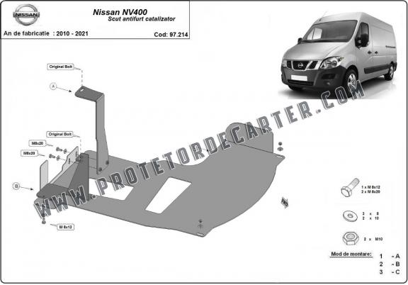 Protetor de conversor catalítico/cat lock Nissan NV400
