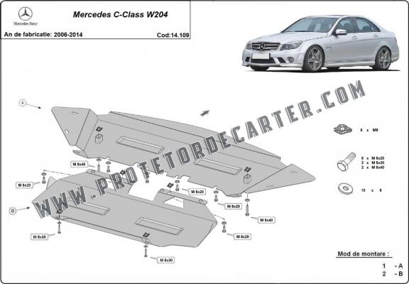Protetor de Carter de aço Mercedes C-Class W204