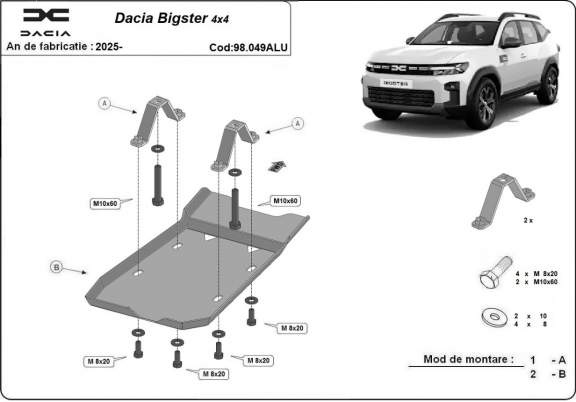 Protetor diferencial de alumínio Dacia Bigster 4x4