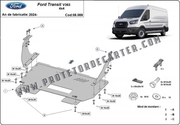 Protetor de Carter de aço Ford Transit V363 4x4