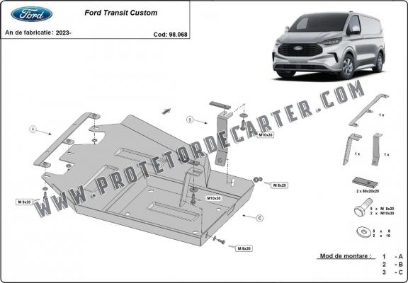 Protetor de aço tanque AdBlue Ford Transit Custom