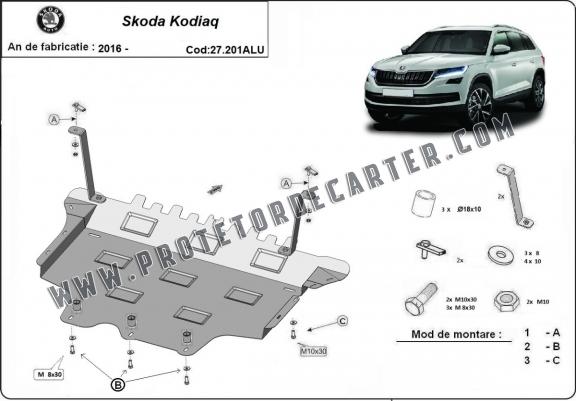 Protetor de Carter de alumínio Skoda Kodiaq