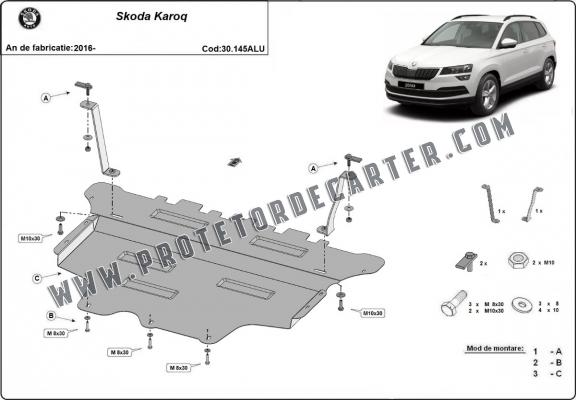 Protetor de Carter de alumínio Skoda Karoq