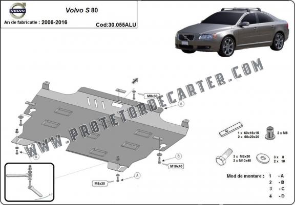 Protetor de Carter de alumínio Volvo S80