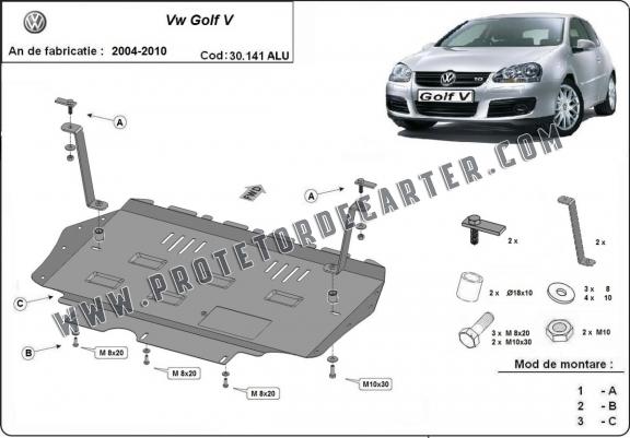 Protetor de Carter de alumínio Vw Golf mk5
