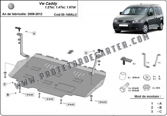 Protetor de Carter de alumínio Volkswagen Caddy