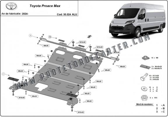 Protetor de Carter de alumínio Toyota Proace Max