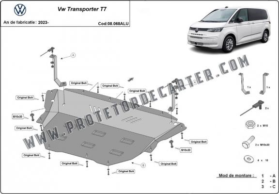 Protetor de Carter de alumínio Volkswagen Transporter T7 Van