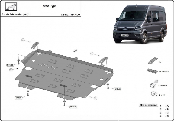 Protetor de Carter de alumínio MAN Tge