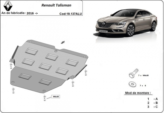 Protetor de Carter de alumínio Renault Talisman