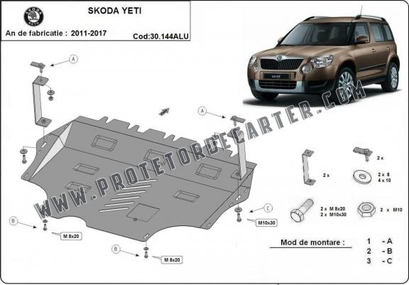 Protetor de Carter de alumínio Skoda Yeti