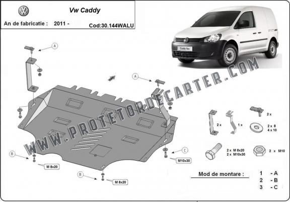 Protetor de Carter de alumínio VW Caddy - Webasto
