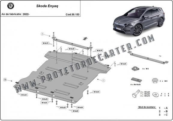 Protetor de Carter de aço Skoda Enyaq