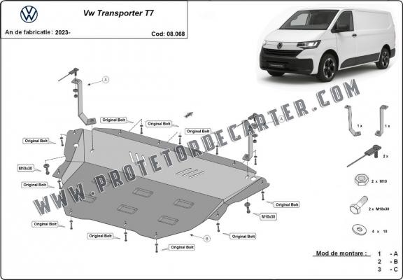 Protetor de Carter de aço Volkswagen Transporter T7 Van