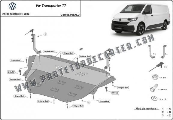 Protetor de Carter de alumínio Volkswagen Transporter T7 Van