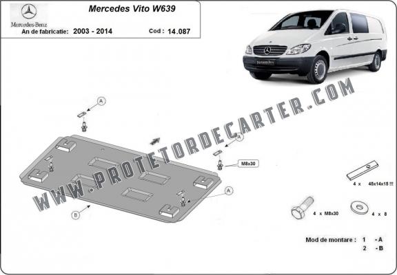 Protetor de Carter de aço Mercedes Vito W639 - 2.2 D 4x2, 4x4