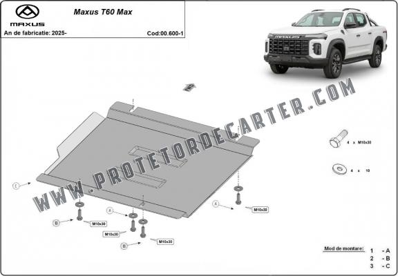 Protetor de caixa de velocidades de aço Maxus T60 Max