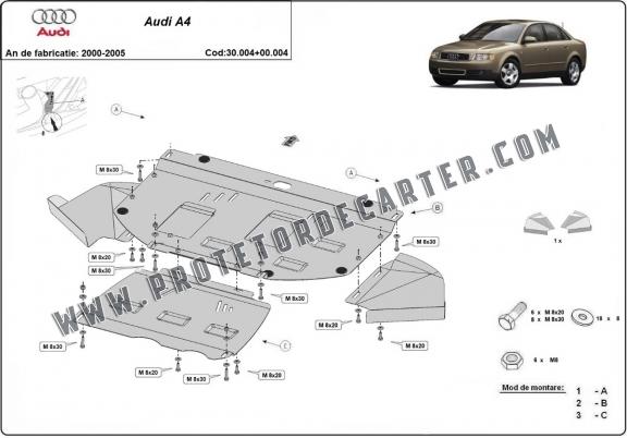 Protetor de Carter de aço Audi A4 B6 - promotional package