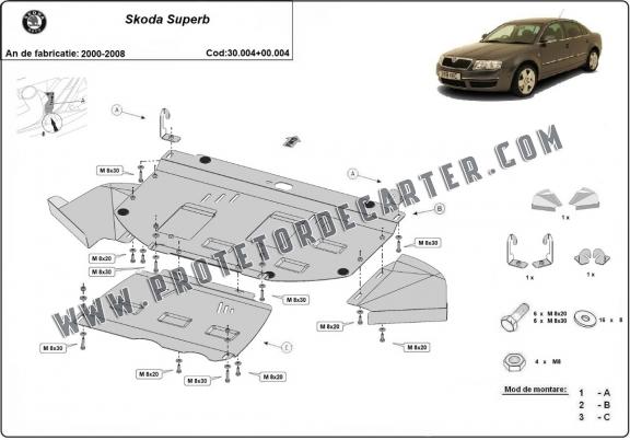Protetor de Carter de aço Skoda Superb - promotional package