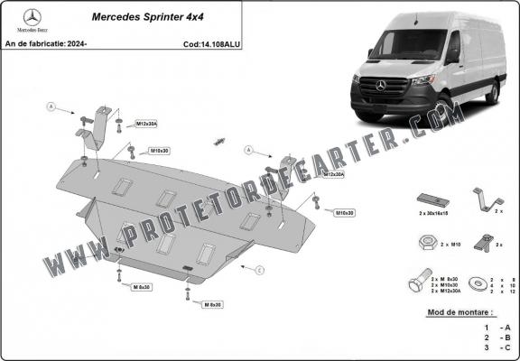 Protetor de Carter de alumínio Mercedes Sprinter 907 4x4