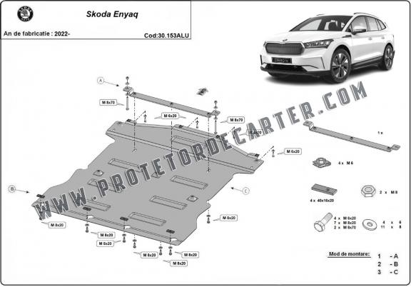 Protetor de Carter de alumínio Skoda Enyaq