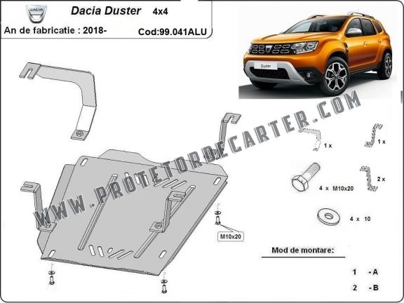 Protetor para o tanque de combustível de alumínio Dacia Duster