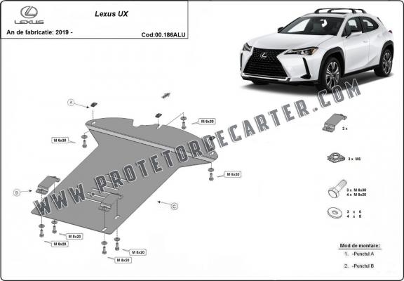 Protetor / bloqueio do catalisador de alumínio para Lexus UX