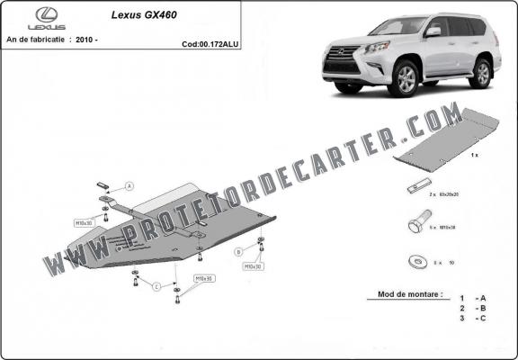 Protetor de caixa de velocidades de alumínio Lexus GX460