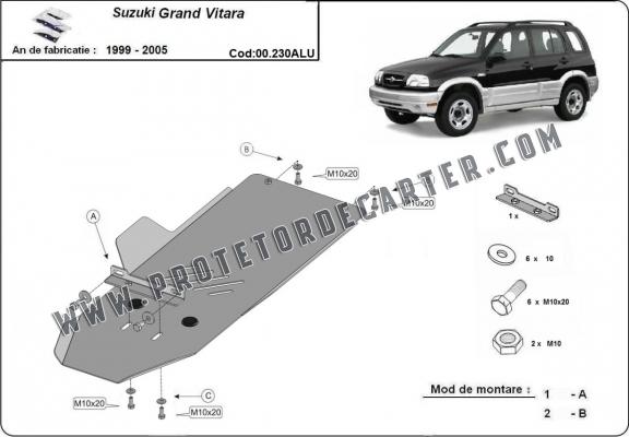 Protetor de caixa de velocidades de alumínio Suzuki Grand Vitara  Protetor de caixa de velocidades de alumínio Suzuki Grand Vitara