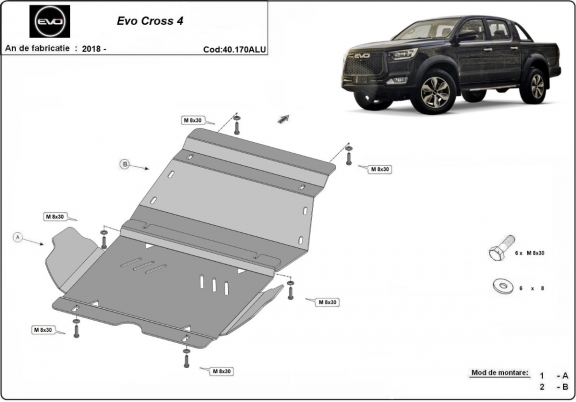 Protetor de Carter de Alumínio Evo Cross 4