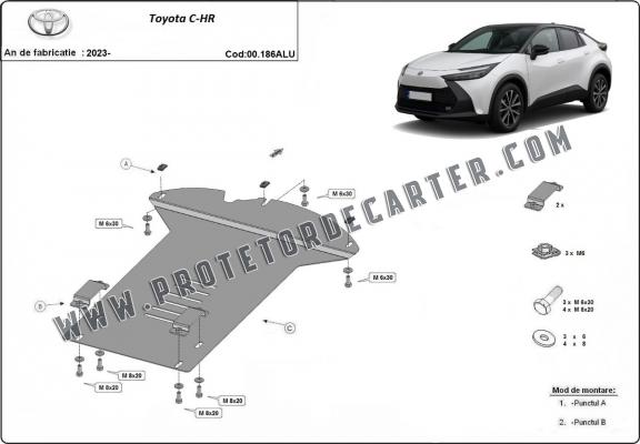 Protetor / bloqueio do catalisador de alumínio para Toyota C-HR