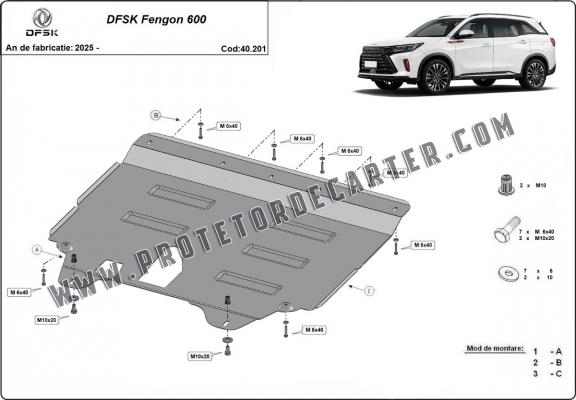 Protetor de Carter de aço Dfsk Fengon 600