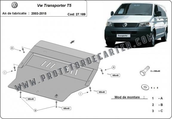 Protetor de Carter de aço Volkswagen Transporter T5