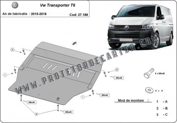 Protetor de Carter de aço Volkswagen Transporter T6