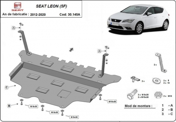 Protetor de Carter de aço Seat Leon Mk3 - Caixa de velocidades automática