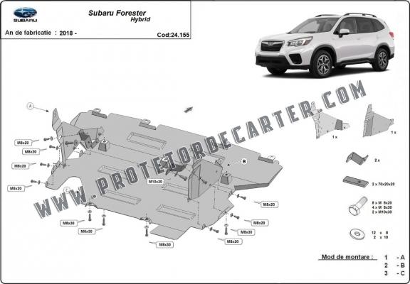  Protetor diferencial de aço  Subaru Forester